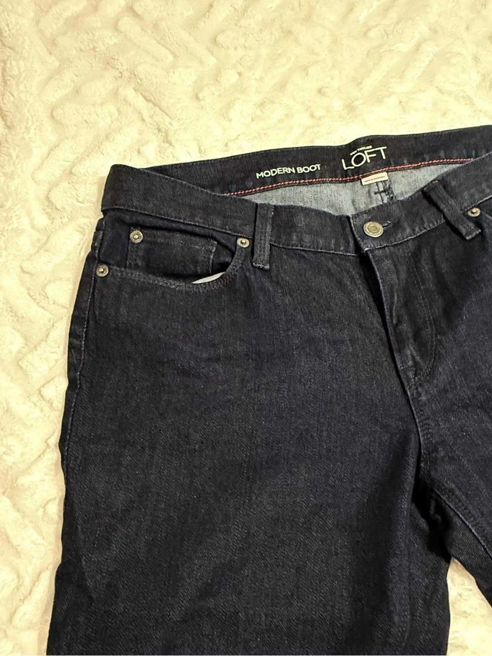 LOFT Dark Wash Denim Women's Boot Cut Jeans - Size 12 - NWOT - Picture 10 of 14